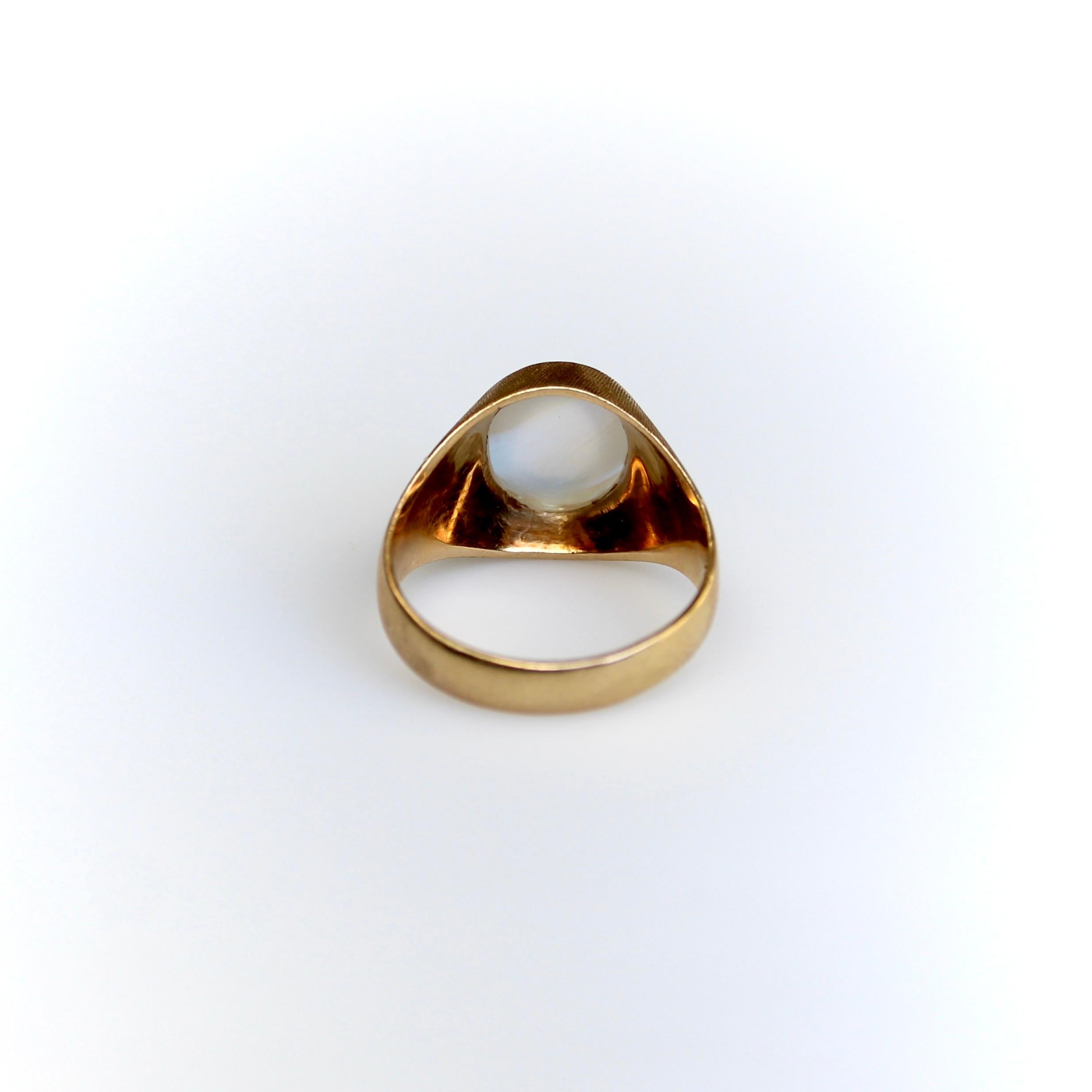 Women's or Men's 18K Gold Retro Tiffany & Co. Moonstone Ring 