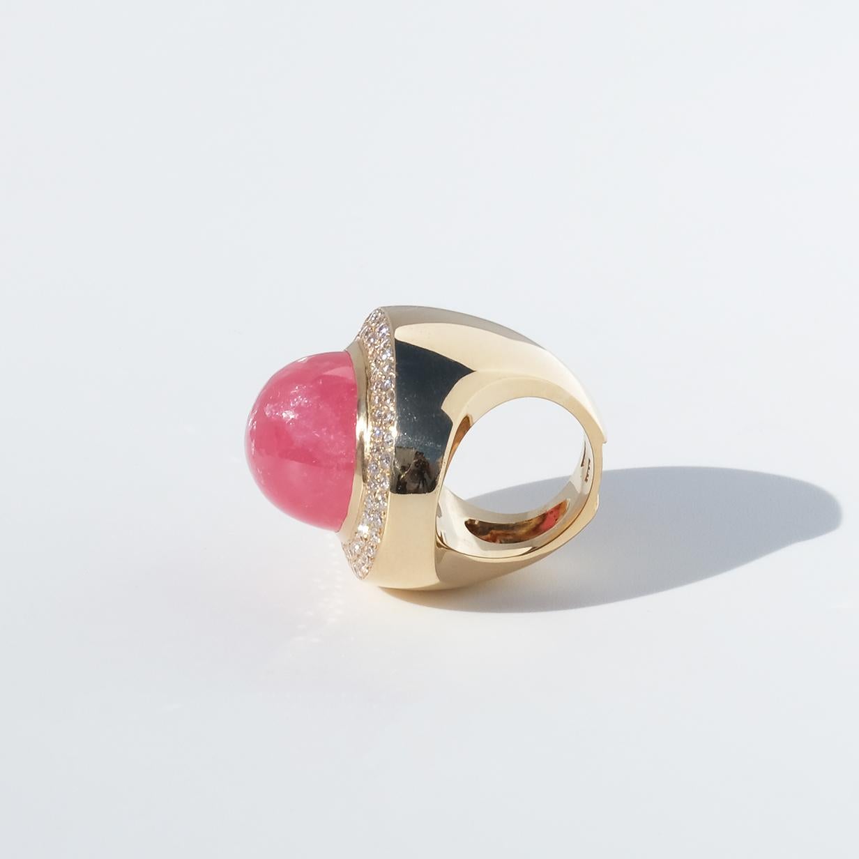 Horacio Ramires Achinelli, bague en or 18 carats, rhodochrosite et diamants, 50 g en vente 5