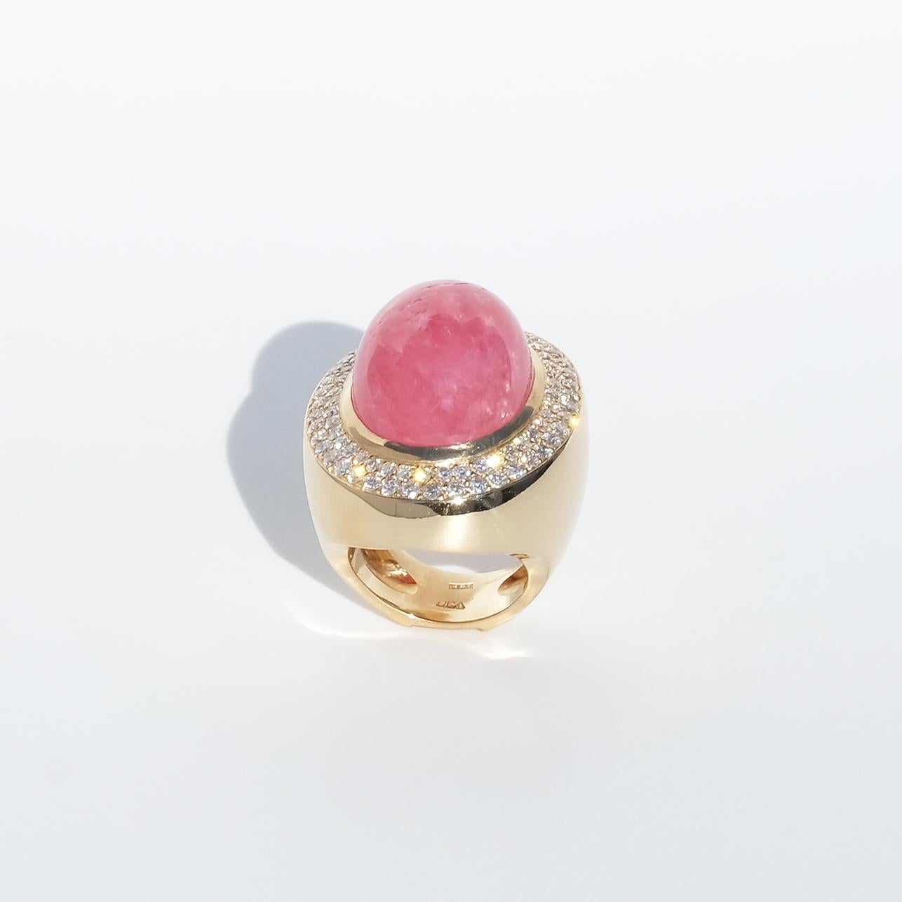 Horacio Ramires Achinelli, bague en or 18 carats, rhodochrosite et diamants, 50 g en vente 6