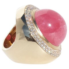 Anello in oro 18 carati, rodocrosite e diamanti di Horacio Ramires Achinelli, 50gr