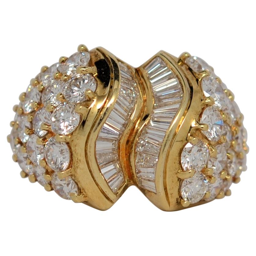 Diamond Ribbon Gold Ring at 1stDibs