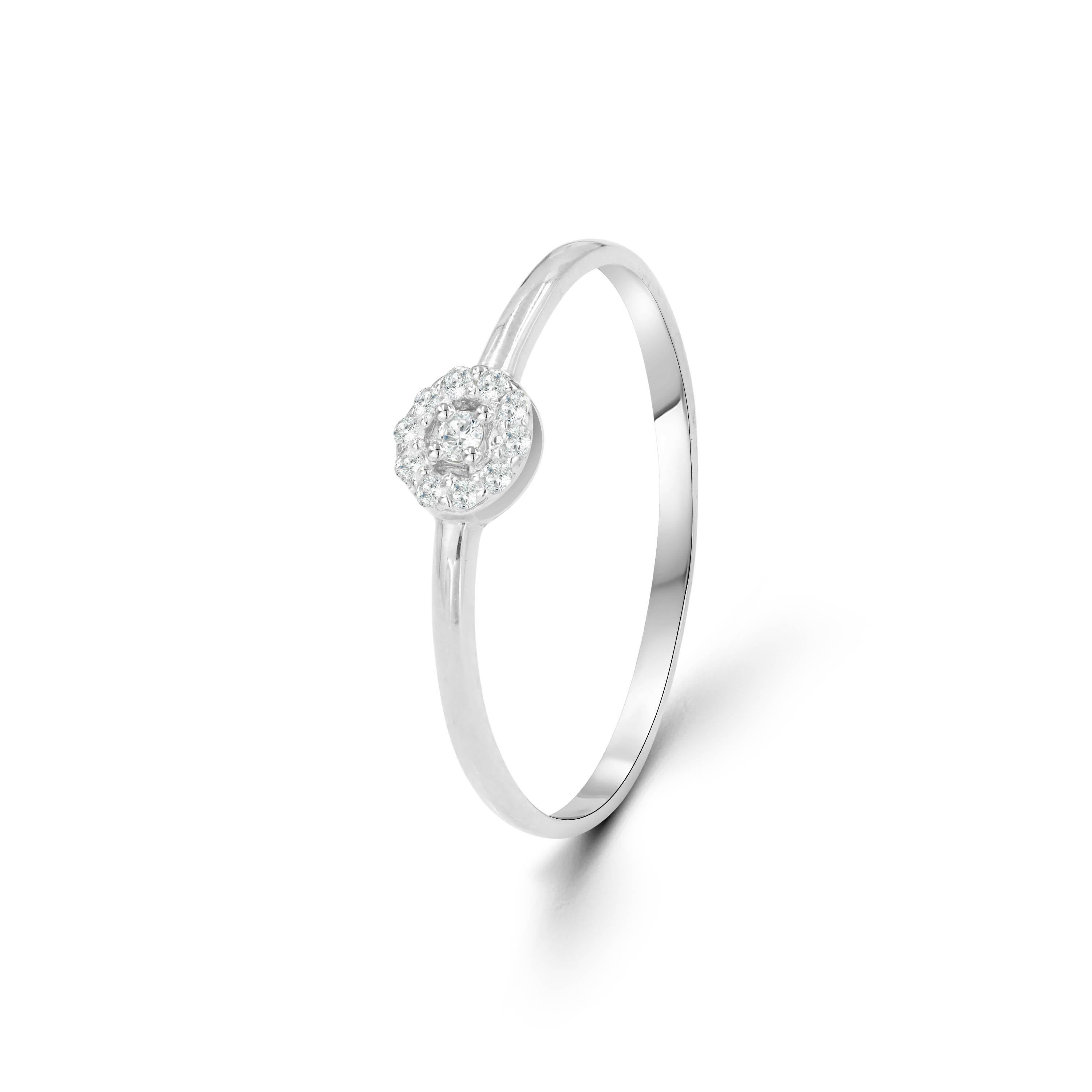 For Sale:  18k Gold Ring Halo Diamond Ring Engagement Ring Wedding Ring 4