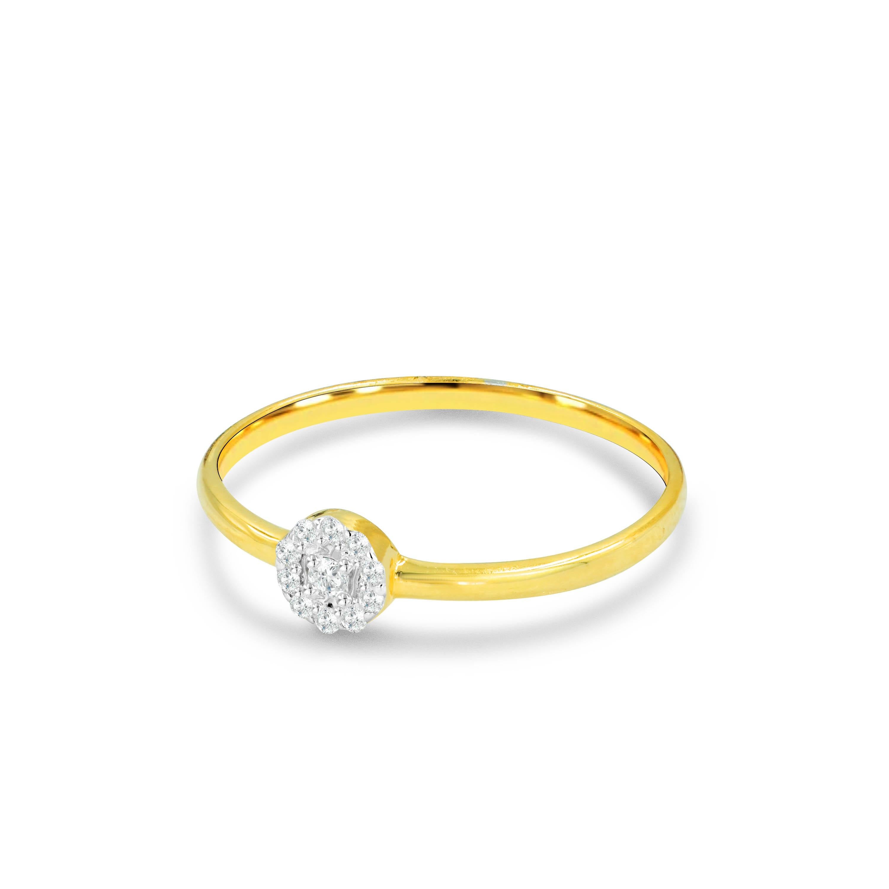 For Sale:  18k Gold Ring Halo Diamond Ring Engagement Ring Wedding Ring 5