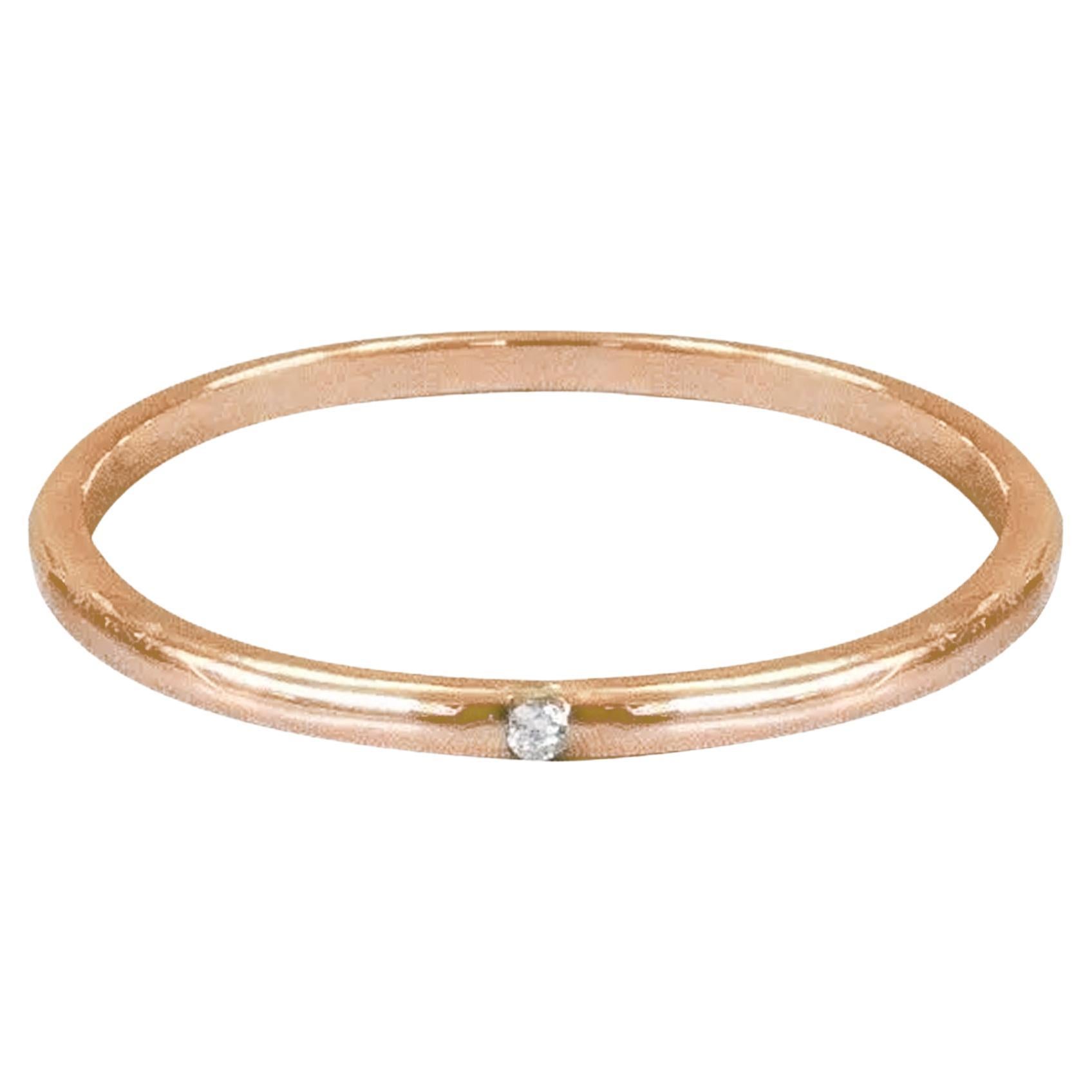 Ein-Diamant-Ring aus 18 Karat Gold mit Stapelbarem Ring