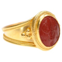 18K Gold Ring w Venus Intaglio
