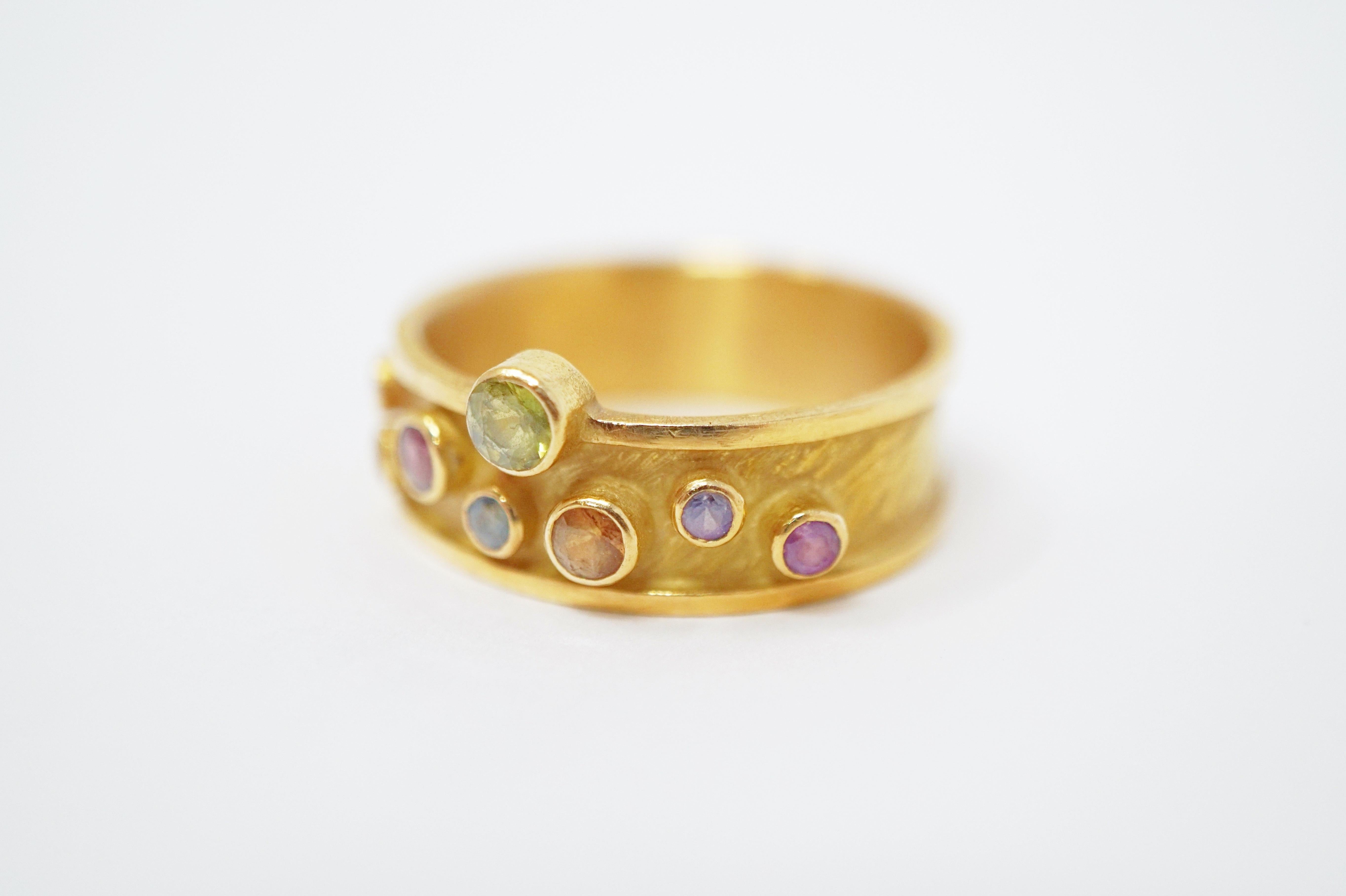 18 Karat Gold Ring with Multicolored Sapphires by Barbara Heinrich 3