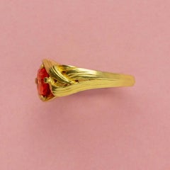 18K Gold Ring with Orange Sapphire