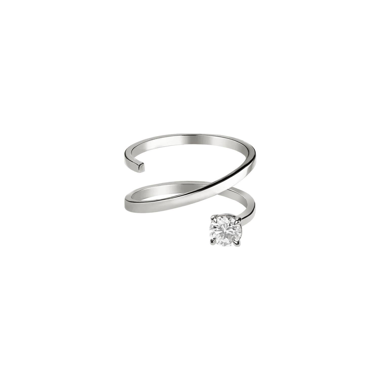 Im Angebot: Ring aus 18 Karat Gold mit rundem Diamantschliff () 2