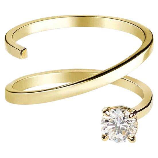 Im Angebot: Ring aus 18 Karat Gold mit rundem Diamantschliff ()