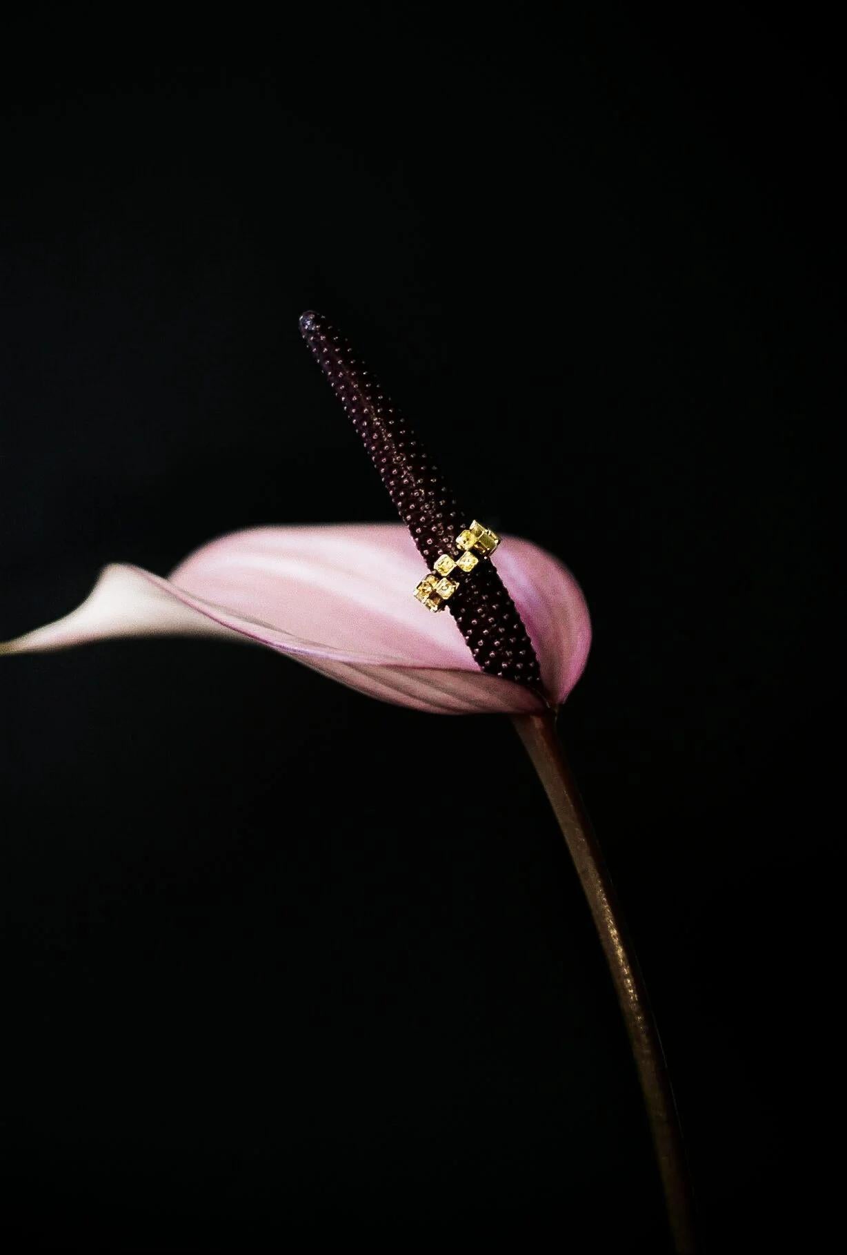 The Ukiyo N1 ring is a unique and thoughtfully designed piece of jewelry that captures a fleeting yet deeply comforting emotional moment. Inspired by the sensation you experience when you unexpectedly encounter a warm, golden light—perhaps during a