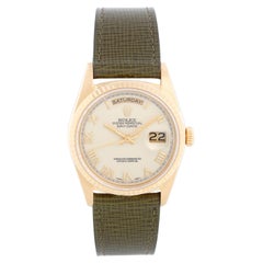 18k Gold Rolex President Day-Date Men's Watch 18238 Cream Dial