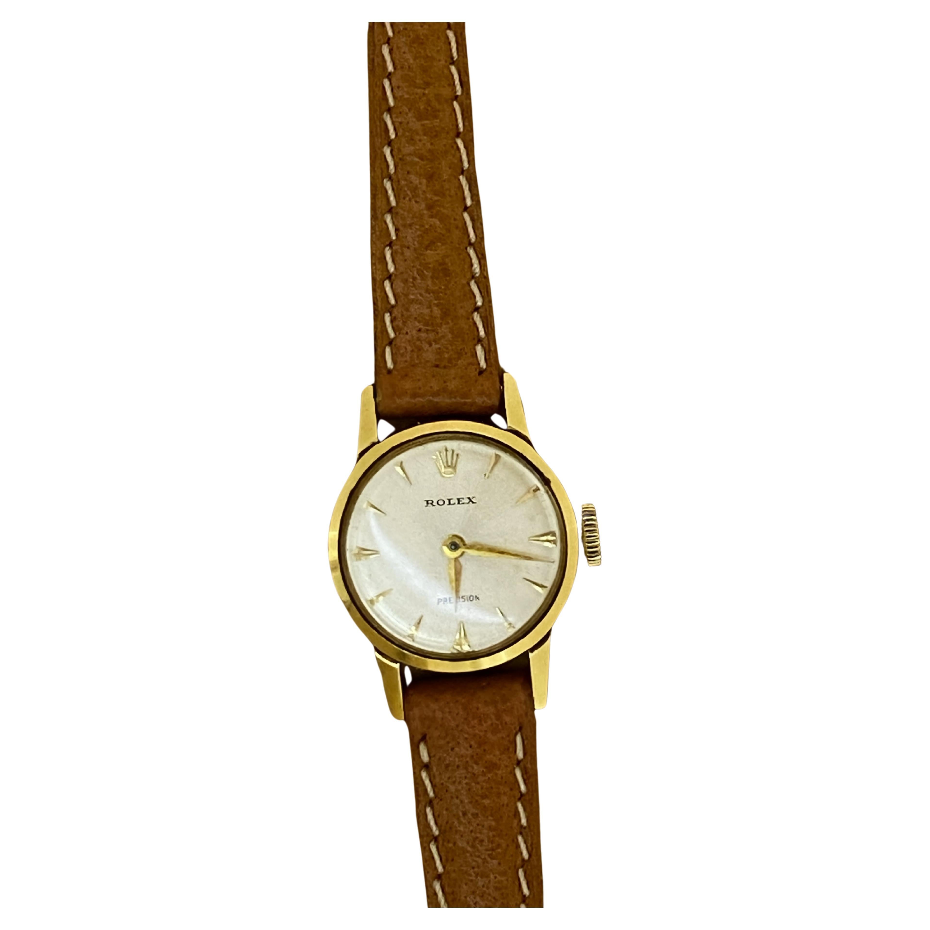 Of timeless design, 
this sophisticated Rolex Precision ref 9158 
is vintage c1960’s, 
yet is in great condition & in excellent working order

The timepiece features an elegant Beige Dial, 
with visually-striking & sought-after sunburst