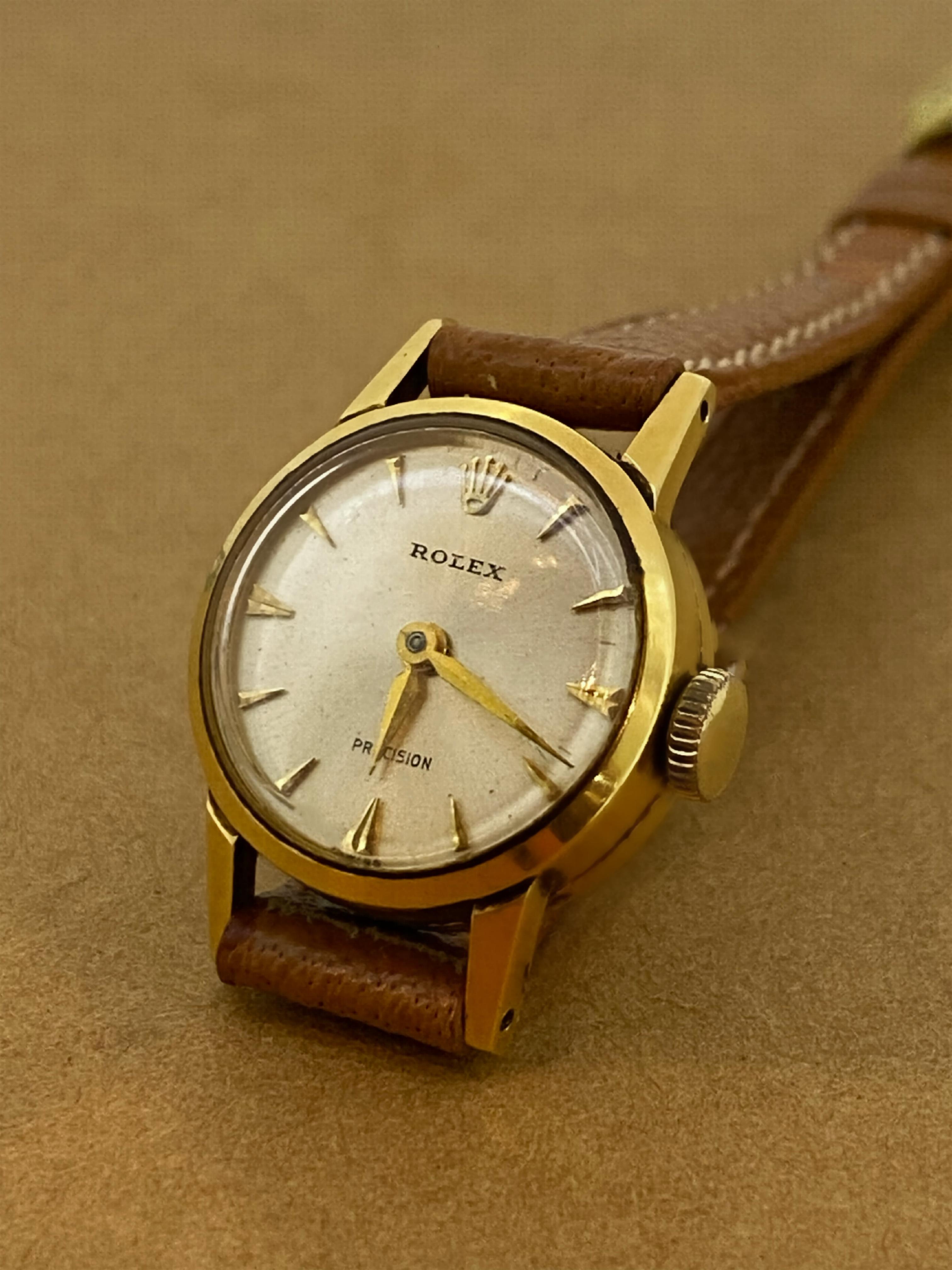 Retro 18K Gold Rolex ref 9158 Precision (Manual) Vintage c1960's 20mm Ladies' Watch
