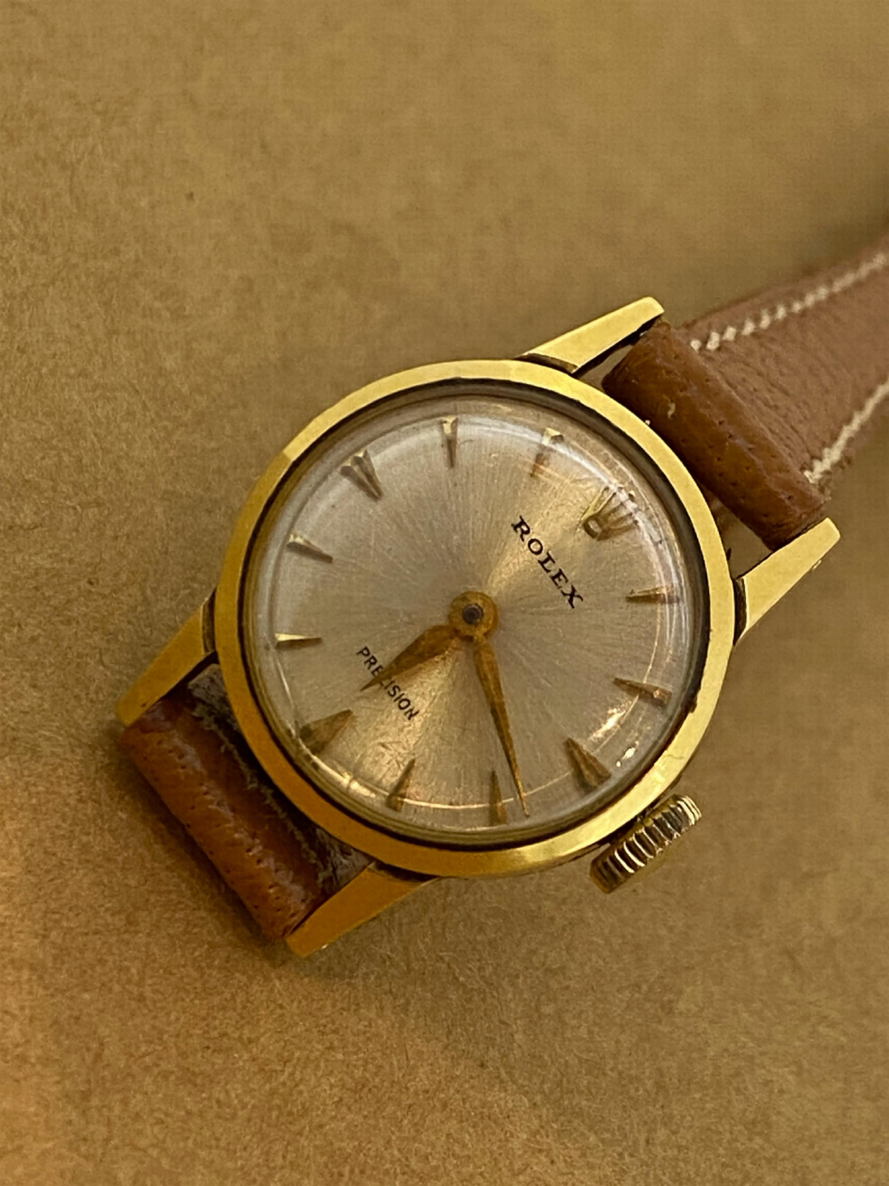18K Gold Rolex ref 9158 Precision (Manual) Vintage c1960's 20mm Ladies' Watch 1