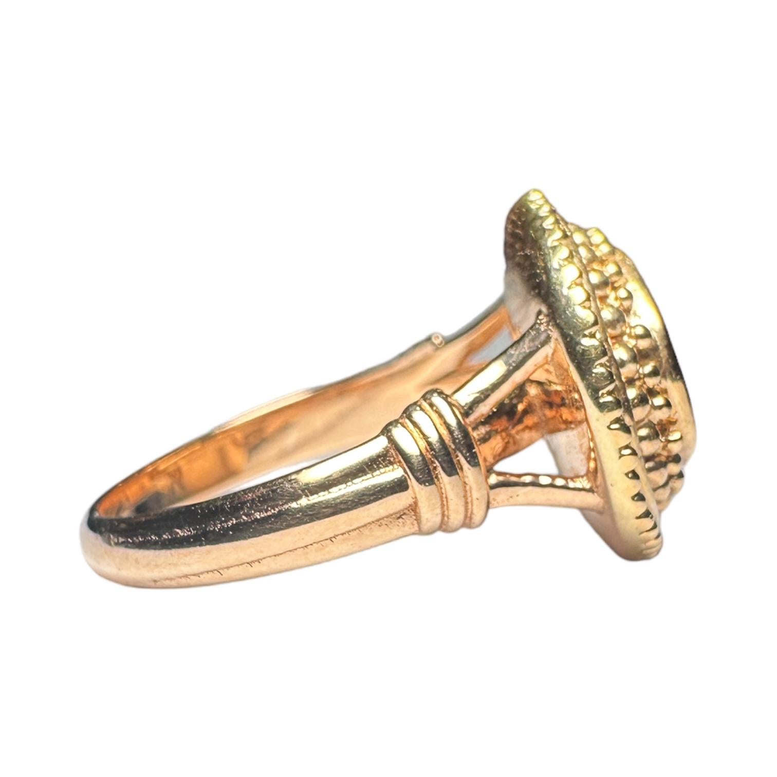 18K Gold Roman Intaglio Ring with Bull Signet For Sale 3