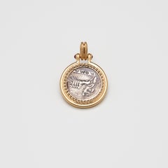 18K Gold Rome Janus Coin Pendant