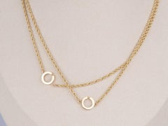 18K Gold Rope Adjustable Chain Necklace 31.5" Wear Multiple Ways R4546