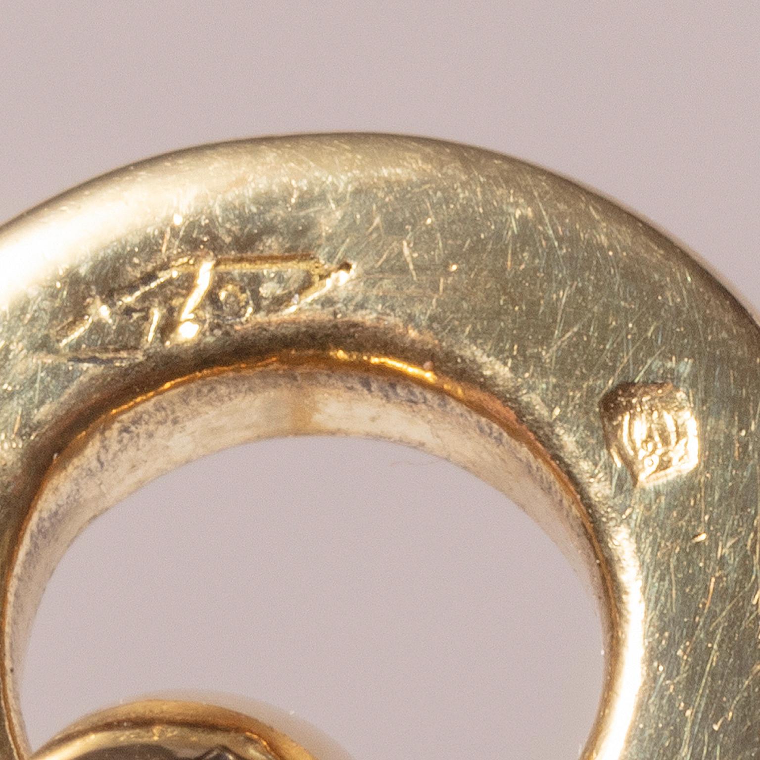 Catena A Link in oro 18 carati con ciondolo ad ancora In condizioni buone in vendita a Amsterdam, NL