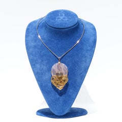 18K Gold, Rose Quartz and Moon Stone Neck Ring by Sigurd Persson made 1977