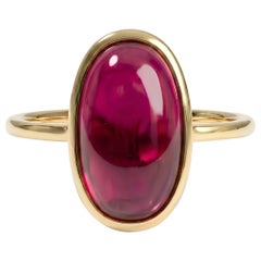 18K Gold Roselle Oval Gemstone Ring