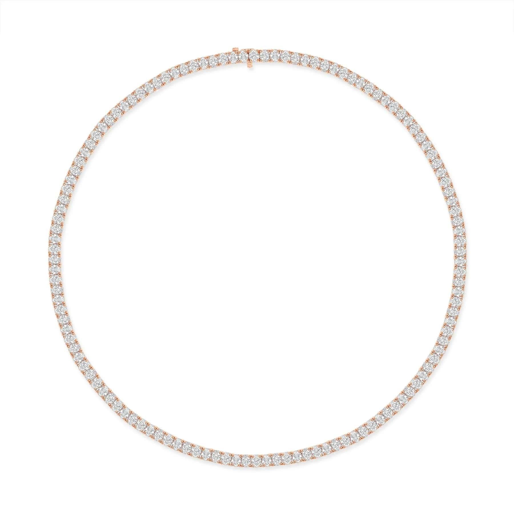 Mila's Diamond Round Cut Tennis Necklace For Sale 1