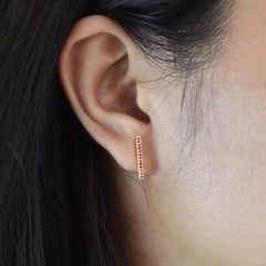 18K Gold Ruby 26 Pcs Sapphire Stud Earrings Bar Earrings