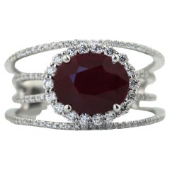 Used  18K Gold Ruby and Diamond Ring 