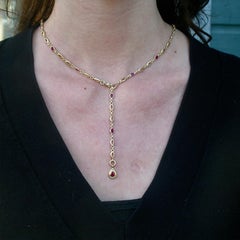 18 Karat Gold and Ruby Chain Necklace
