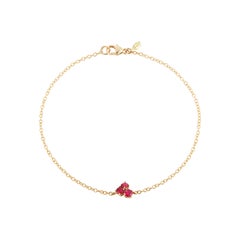 18 Karat Gold Ruby Cluster Bracelet