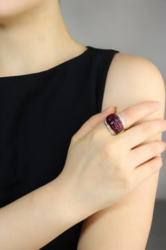 18K Gold Ruby Diamond Ring