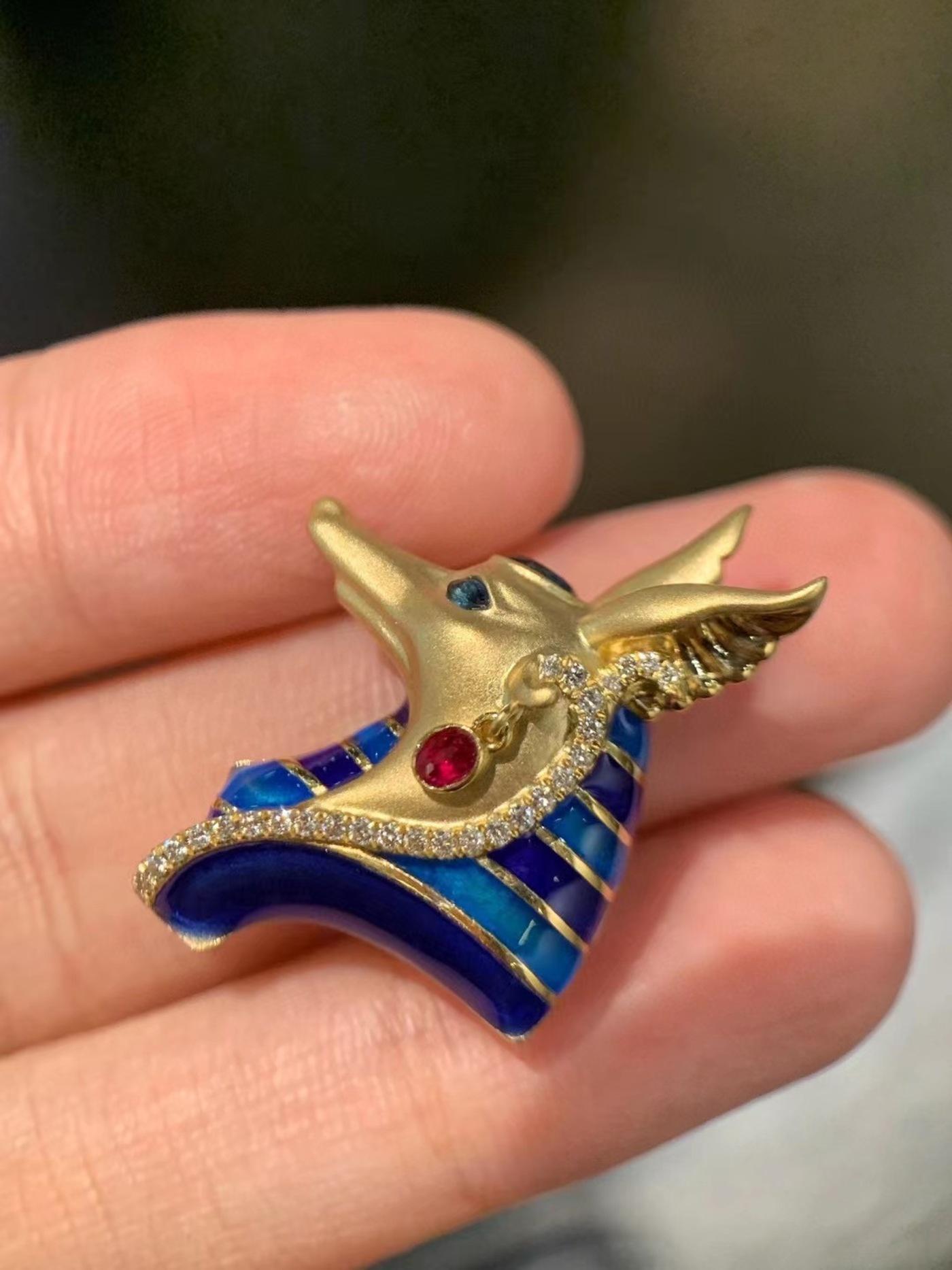 Collier à pendentif émaillé 