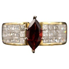 18K Gold Ruby Wedding Ring, Ruby Engagement Ring
