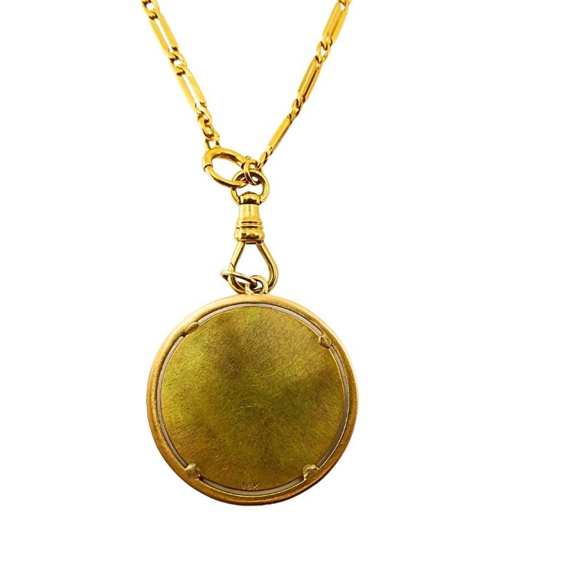 Ciondolo Zodiac in oro 18k Collana a catena con orologio in oro 10k in vendita 3