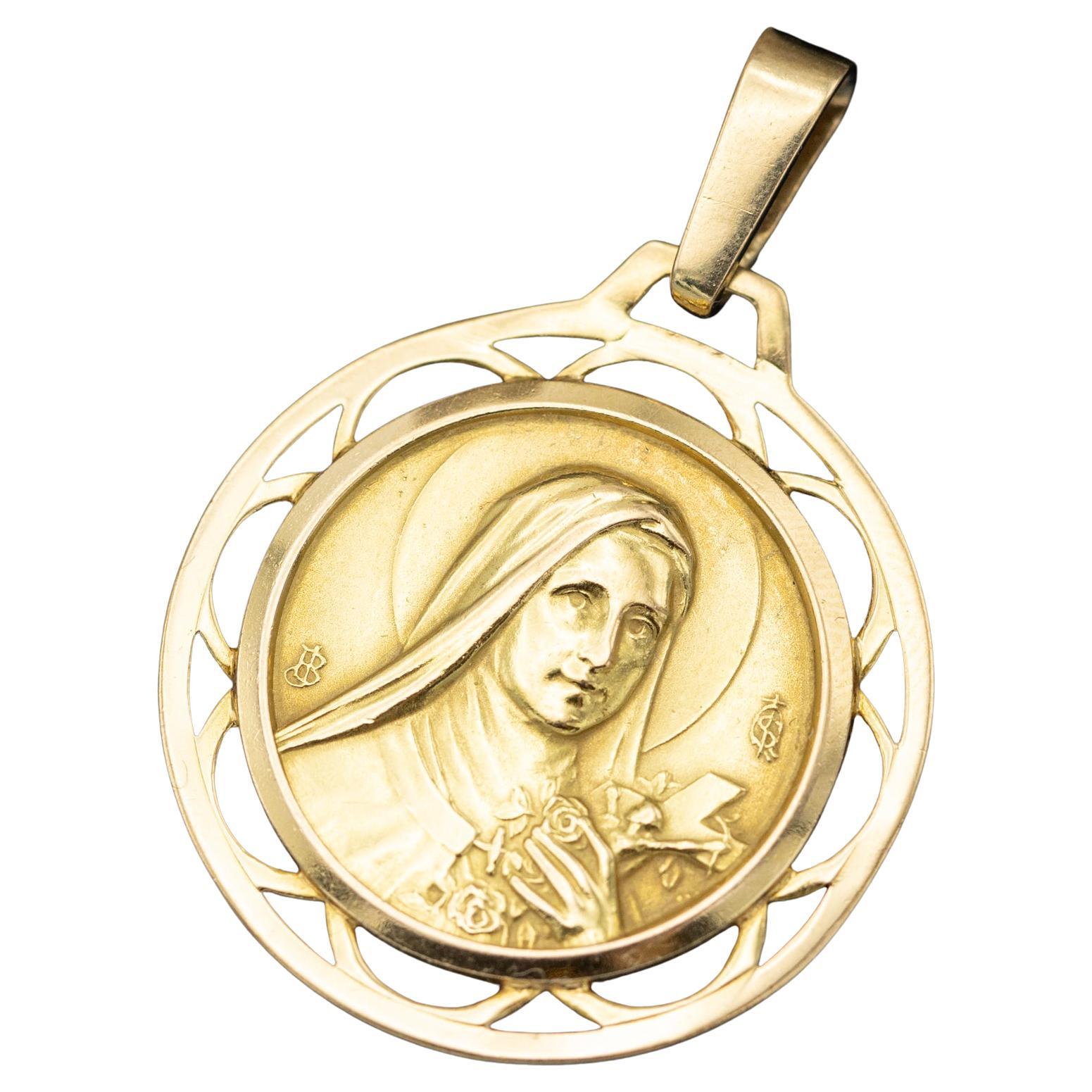 Charm di Santa Teresa in oro 18k - Ciondolo religioso vintage - Anni 
60 - Lisieux