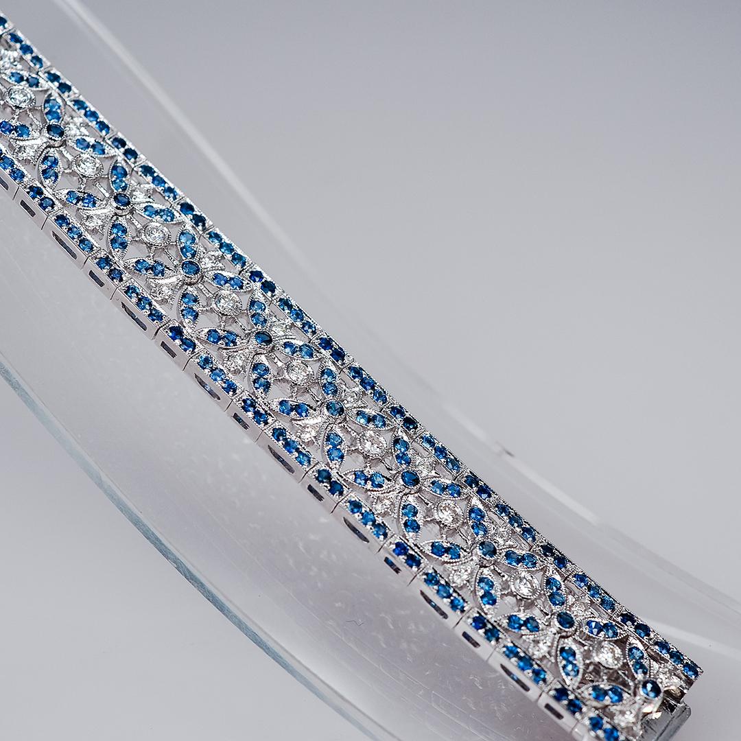 18 Karat Gold Sapphire and Diamond Bracelet

The elegant sapphire and diamond bracelet which compose of sapphire 7.16 ct and diamond 1.48 ct H VS quality.It is very elegant for party and cocktail time.The sapphire and diamond bracelet is setting