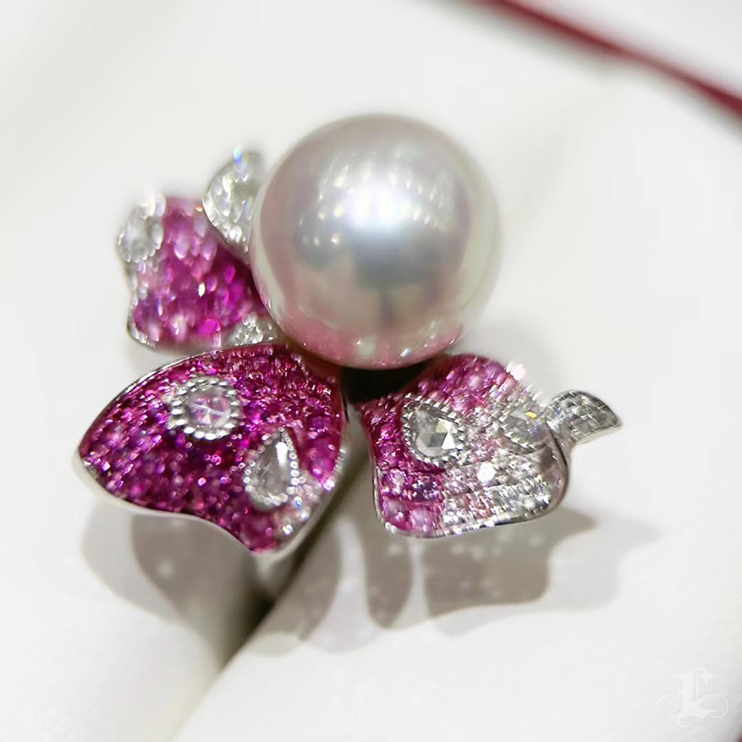 【Vine Symphony】Convertible Aurora Wings South Sea Pearl Sapphire Statement Jwl. en venta 2