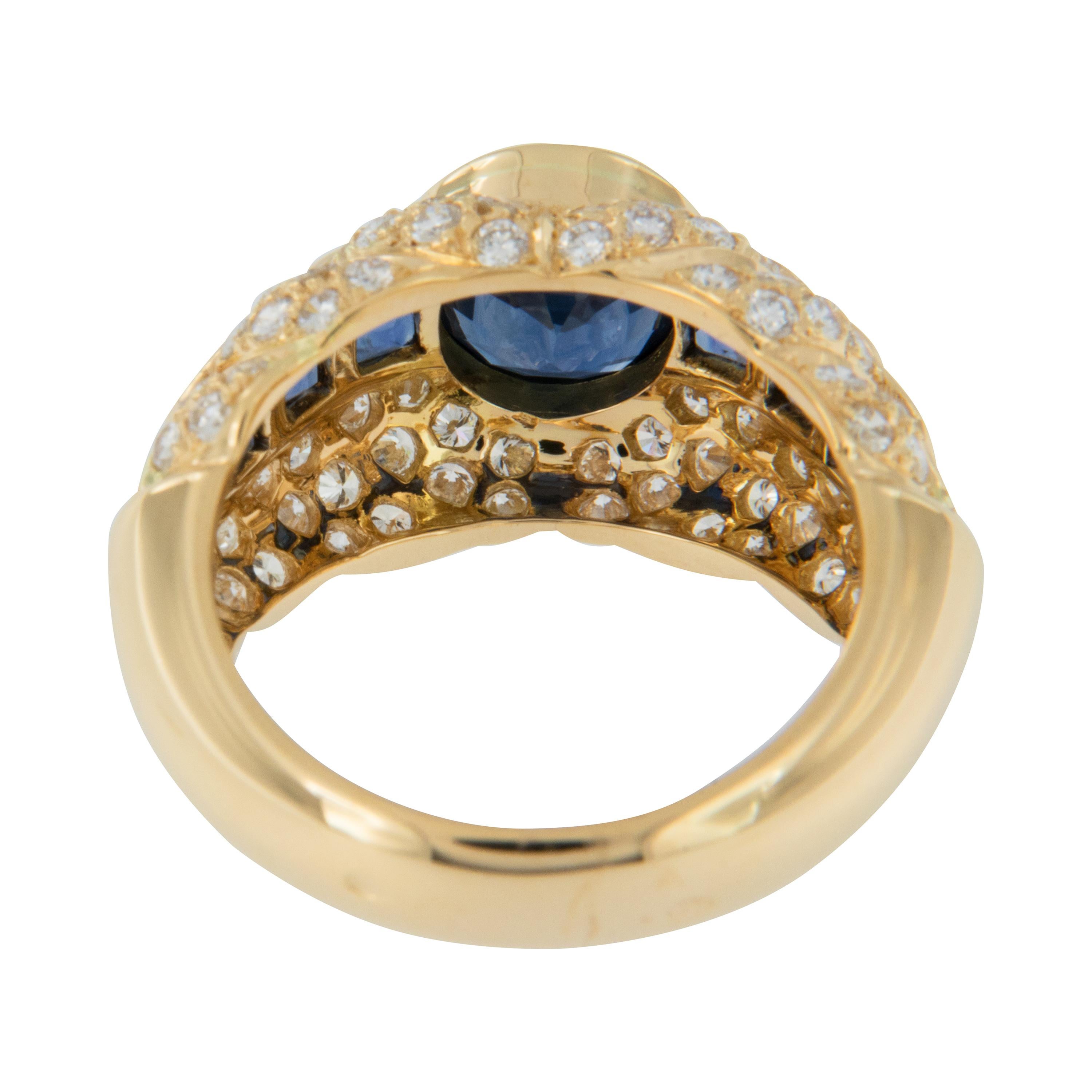 Ring aus 18 Karat Gold mit Saphir und Diamant im Zustand „Neu“ im Angebot in Troy, MI
