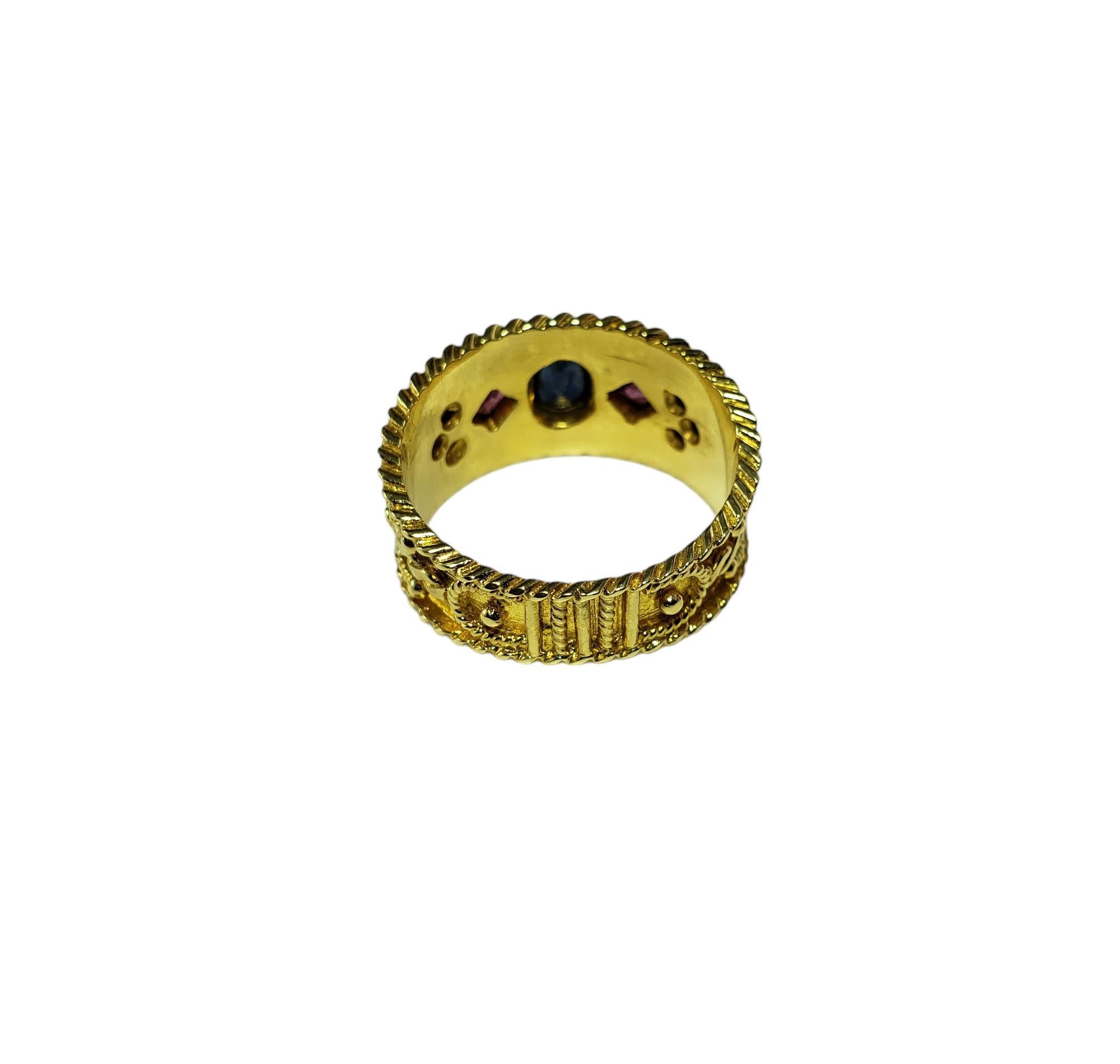 18 Karat Gold Saphir, Rubin & Diamant Ring Größe 9 #16330 Damen