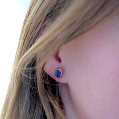 Pendientes de oro de 18 quilates y zafiros - Estilo vintage
