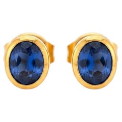 Pendientes de oro de 18 quilates y zafiros - Estilo vintage