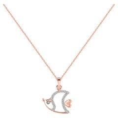 Collar Vida Marina Oro 18k Collar Pez Diamante Collar Pez Océano