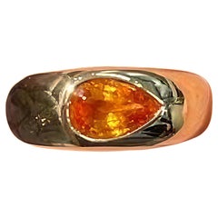 1.78 Carat Vivid Orange Fanta Garnet 18K Gold Ring
