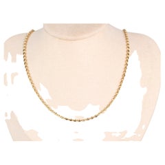 18K Gold Shiny Diamond Cut Moval Bead Necklace 9.77g 21.5" R4582