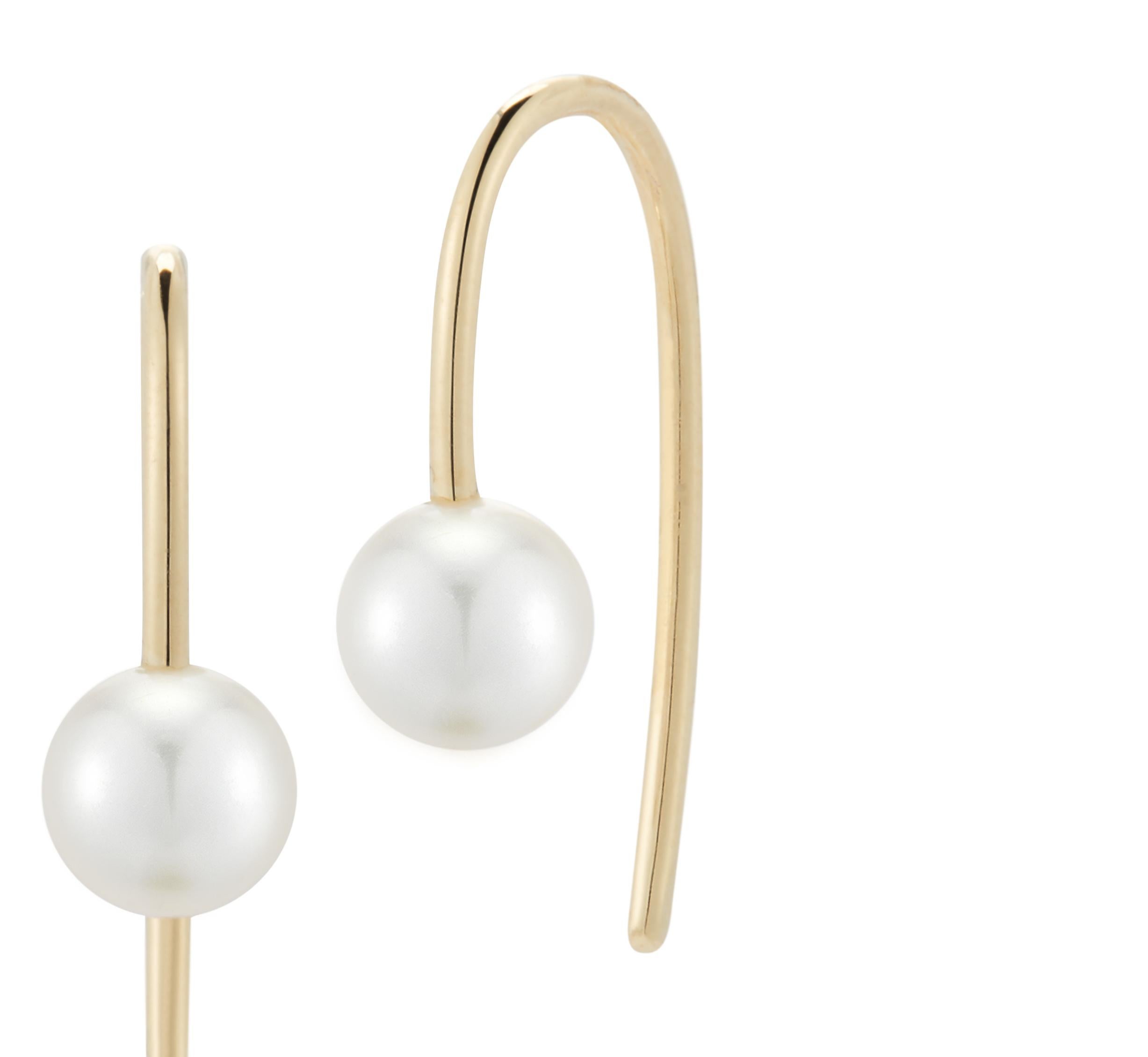 A simple 5mm pearl fixed on a simple gold french hook. Wear as a pair, or in a single piercing, or two or three in a row up your ear.

18k gold
5mm Akoya pearl
can be sold individually, just email
complimentary domestic ground shipping 

NB: All of