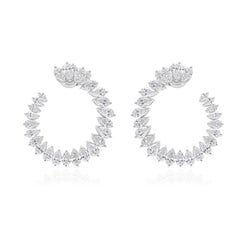18k Gold SI/HI 8 Carat Pear Diamond C-Hoop Stud Earrings All Tariffs Paid