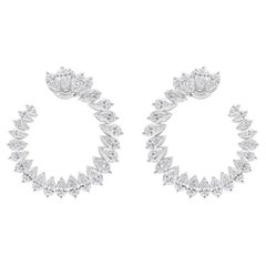 Boucles d
oreilles en or 18k SI/HI 8 Carat Pear Diamond C-Hoop Stud Earrings All Tariffs Paid