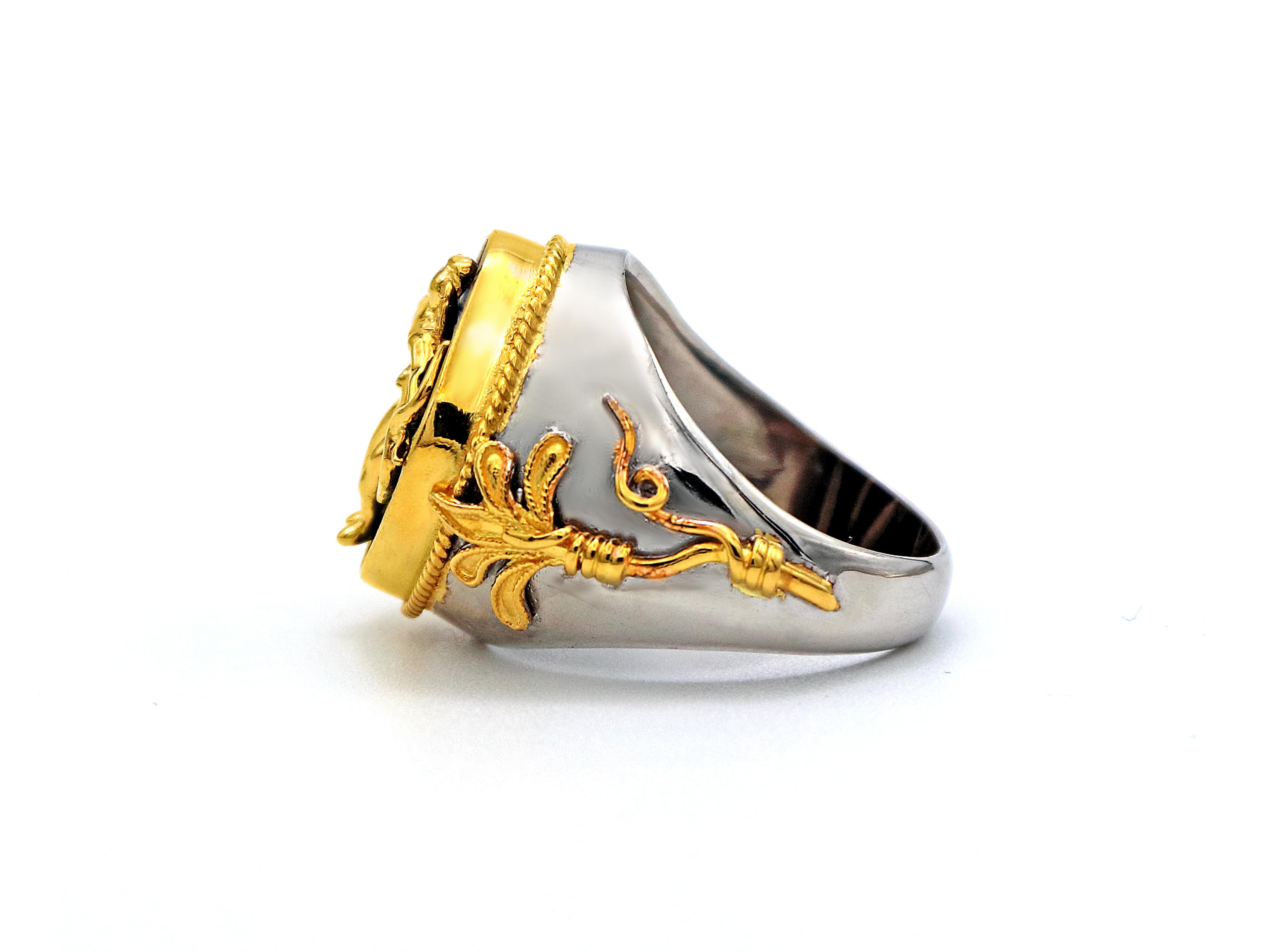 18k Gold & Silber Lapis Lazuli Gott der Liebe 
