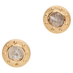 18K Gold Silver Lion Coins Earring