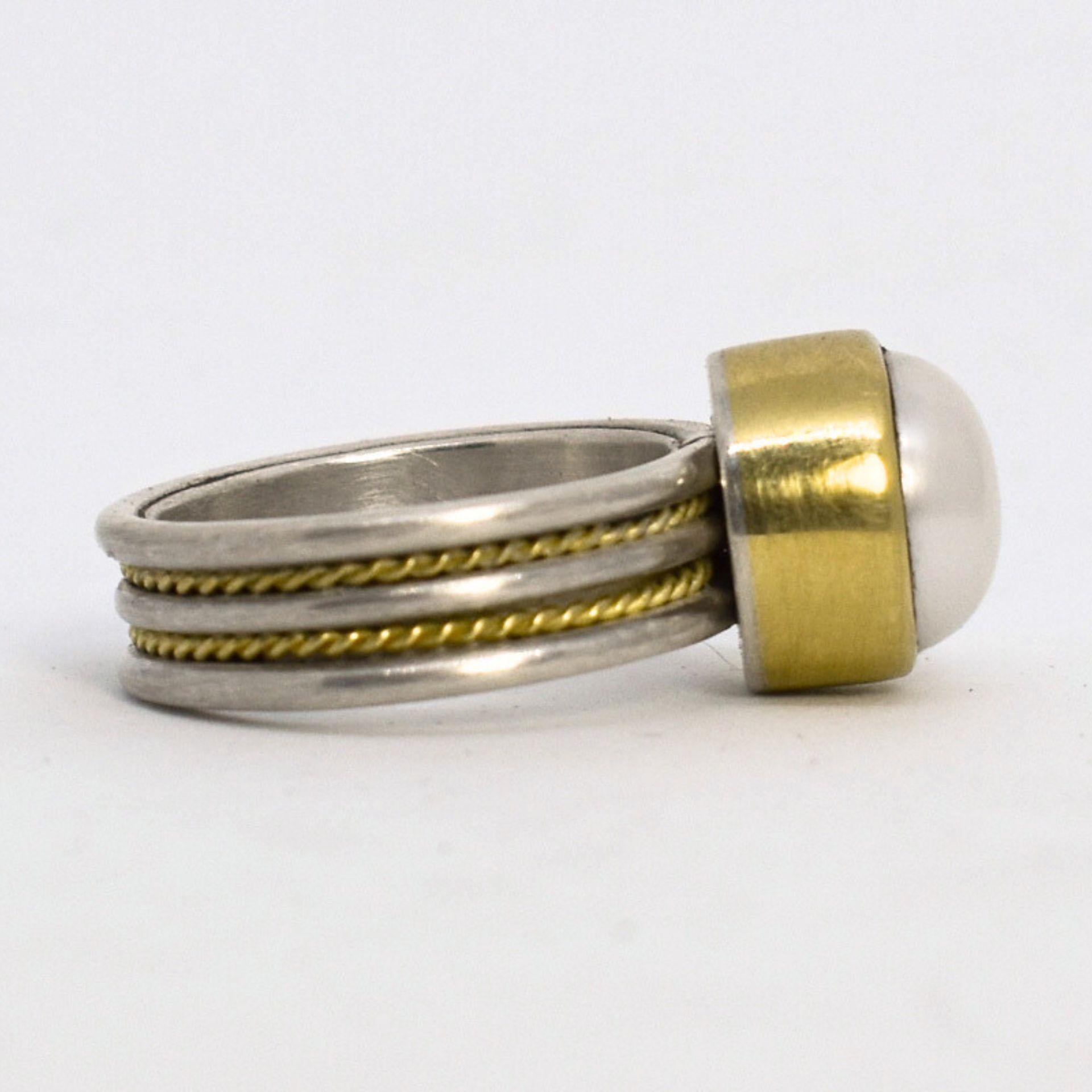 Byzantine Two Tone Pearl Cocktail Ring, Lynn Kathyrn Miller, Lynn K Designs For Sale