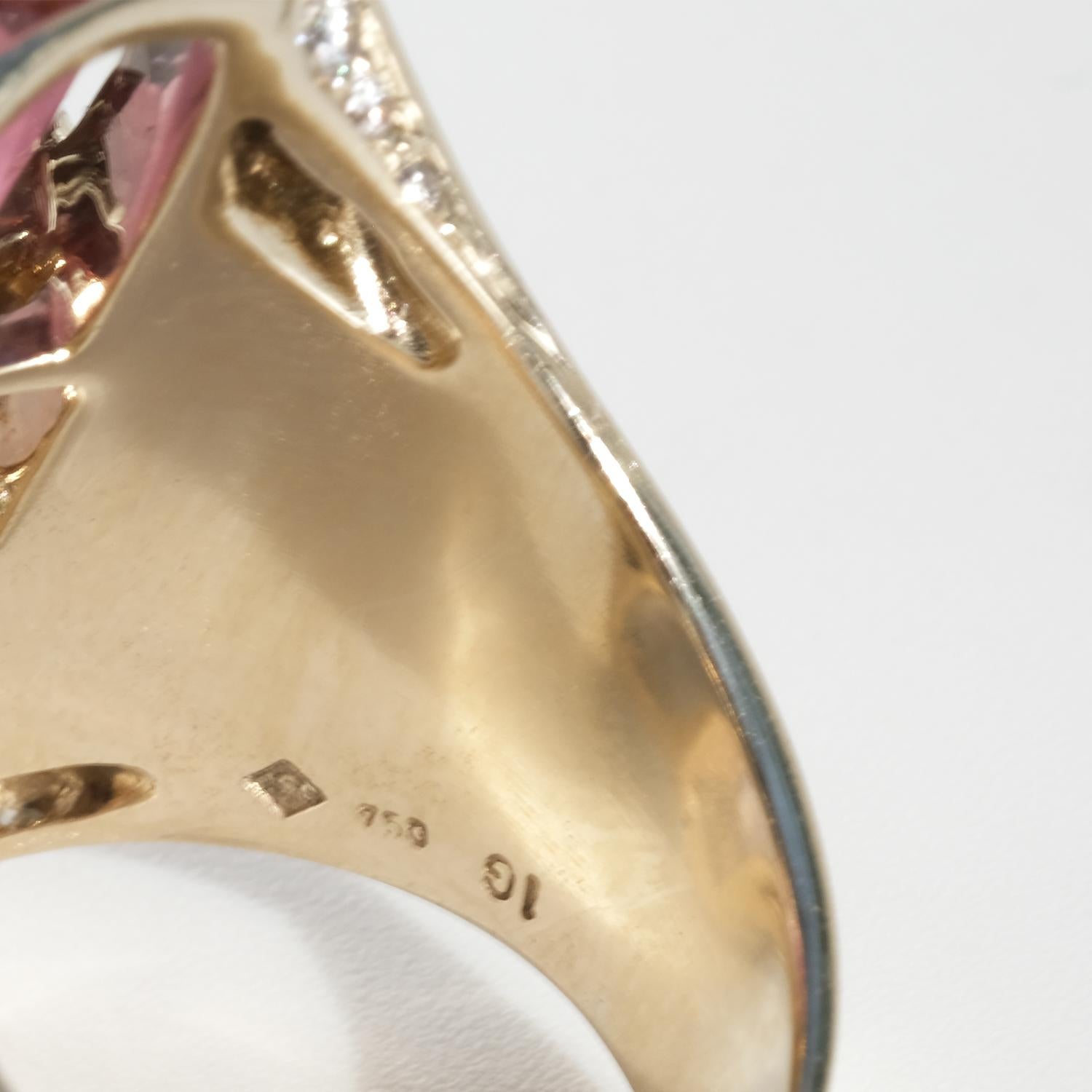 Ring aus 18 Karat Gold, Rauchquarz, Turmalin, Rosenquarz und Diamanten von HStern im Angebot 1